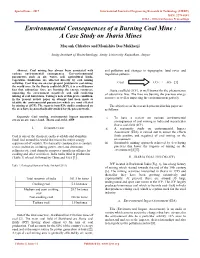 Environmental Consequences of a Burning Coal Mine : a Case Study on Jharia Mines