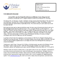 FOR IMMEDIATE RELEASE Central PA's Own Earl David Reed Returns