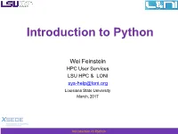 Introduction to Python