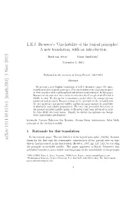 LEJ Brouwer's 'Unreliability of the Logical Principles'. a New Translation, with an Introduction