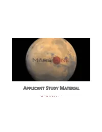 Mars One Applicant Study Material Booklet