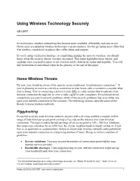 Using Wireless Technology Securely