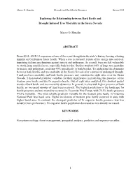 1 Exploring the Relationship Between Bark Beetle and Drought Induced