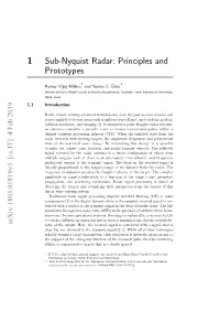 1 Sub-Nyquist Radar: Principles and Prototypes