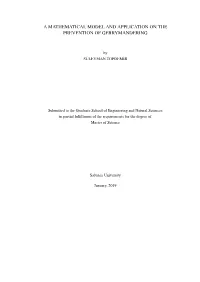 A Mathematical Model and Application on the Prevention of Gerrymandering