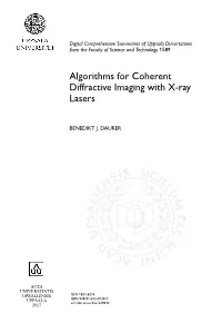 Algorithms for Coherent Diffractive Imaging with X-Ray Lasers