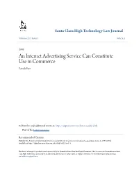 An Internet Advertising Service Can Constitute Use in Commerce Patrick Frye
