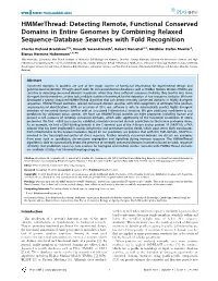Detecting Remote, Functional Conserved Domains in Entire Genomes by Combining Relaxed Sequence-Database Searches with Fold Recognition