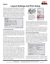 Layout Settings and Print Setup