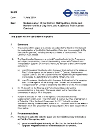 Modernisation of the District, Metropolitan, Circle and Hammersmith & City Lines, and Automatic Train Control Contract
