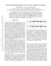 Arxiv:2008.11206V2 [Cond-Mat.Str-El] 30 Apr 2021 Topological Paramagnets, Protected by Z2 and Z2 Symmetries, 47, 49, 52–55]