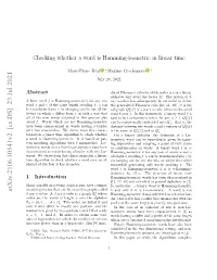Checking Whether a Word Is Hamming-Isometric in Linear Time