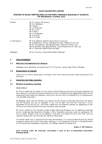 David Macbrayne Limited Minutes of Board Meeting