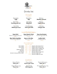 Drinks List ______Draught £ Is Per Pint