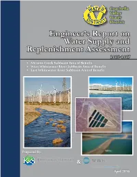 Engineer's Report on Water Supply and Replenishment Assessment