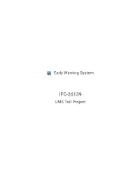 IFC-26139 LMS Toll Project Early Warning System IFC-26139 LMS Toll Project