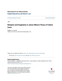 Metaphor and Imagination in James Wilson's Theory of Federal Union