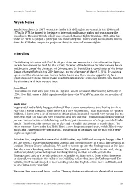 Aryeh Neier Interview
