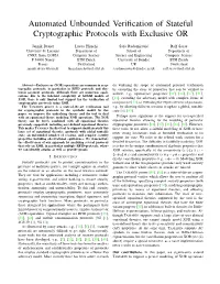 Automated Unbounded Verification of Stateful Cryptographic Protocols