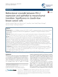 Bidirectional Crosstalk Between PD-L1 Expression and Epithelial To