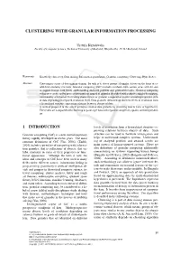 Clustering with Granular Information Processing