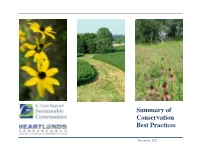 Summary of Conservation Best Practices