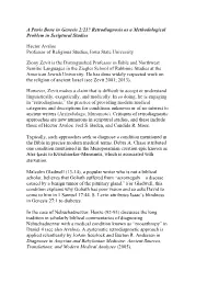 A Penis Bone in Genesis 2:21? Retrodiagnosis As a Methodological Problem in Scriptural Studies