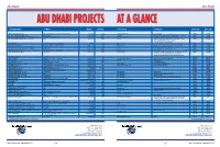 ABU DHABI PROJECTS at a GLANCE Package Name Owner Status** $ Million* Consultant Contractor Start Date End Date