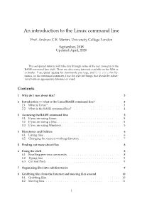 An Introduction to the Linux Command Line