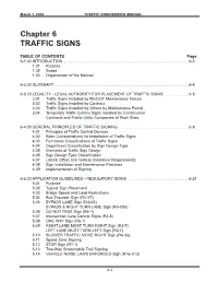Chapter 6 TRAFFIC SIGNS