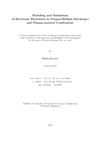 Modeling and Simulation of Electronic Excitation in Oxygen-Helium Discharges and Plasma-Assisted Combustion