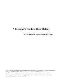 A Beginner's Guide to Beer Making