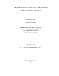 Attachment and Shame-Coping Style: a Relationship