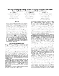 Clustering Longitudinal Clinical Marker Trajectories from Electronic