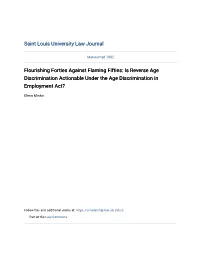 Flourishing Forties Against Flaming Fifties: Is Reverse Age Discrimination Actionable Under the Age Discrimination in Employment Act?