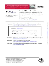KIR3DL1/S1 Receptor on Human NK Cells Functional Polymorphism Of