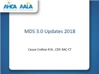 MDS 3.0 Updates 2018