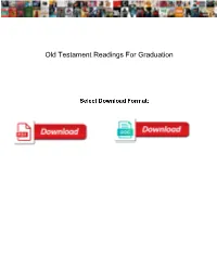 Old Testament Readings for Graduation