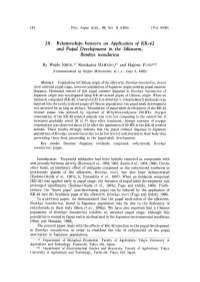 Relationships Between an Application O F KK-42 and Pupal Developmemt