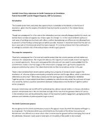 Scottish Green Party Submission to Smith Commission on Devolution Patrick Harvie MSP and Cllr Maggie Chapman, SGP Co-Convenors