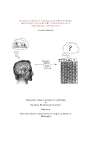 Using Natural Language Processing Methods to Support Curation of a Chemical Ontology., Doctor of Philosophy, May 2014 DECLARATION