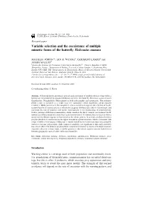 Variable Selection and the Coexistence of Multiple Mimetic Forms of the Butterfly Heliconius Numata