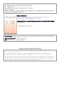 Ethics & Behavior Opposing Views on Animal Experimentation