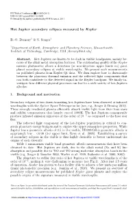 Hot Jupiter Secondary Eclipses Measured by Kepler