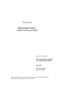 Modernization Theory – and the Non-Western World*