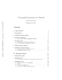 Recognisable Languages Over Monads