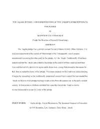 Aqaba Pledge: a Reconsideration of the 'Anṣār’S Subscription To