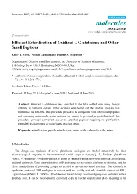 Efficient Esterification of Oxidized L-Glutathione and Other Small Peptides