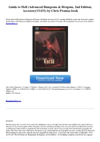 Guide to Hell (Advanced Dungeons & Dragons, 2Nd Edition, Accessory/11431) by Chris Pramas [Book]