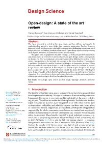 Open-Design: a State of the Art Review